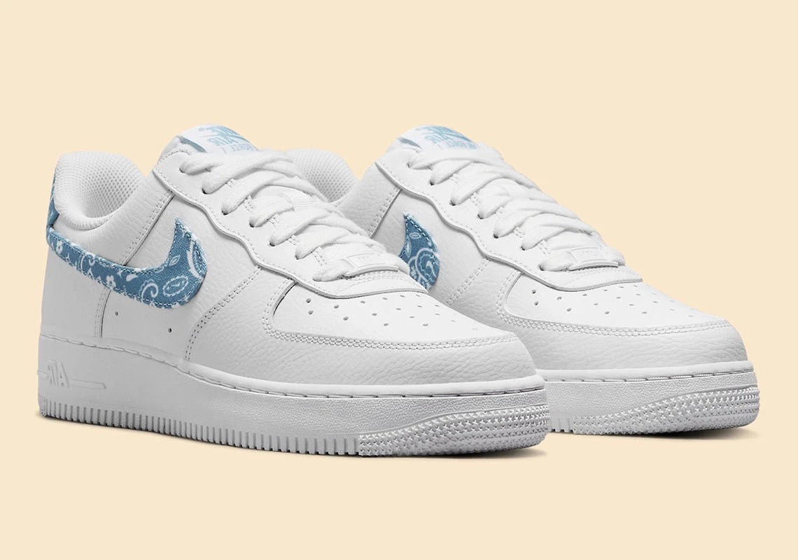 Nike Air Force 1 Low '07 Essential White Worn Blue Paisley