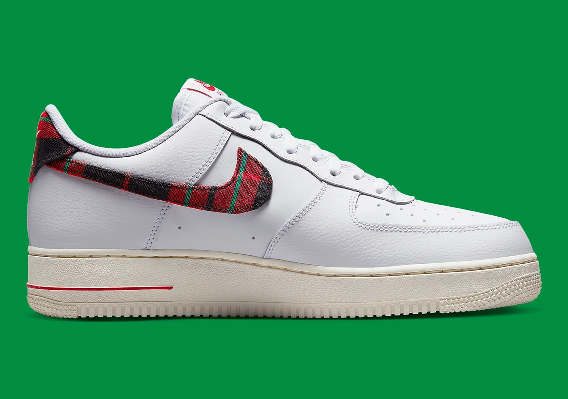 Nike Air Force 1 Low '07 LV8 Tartan Plaid White University Red