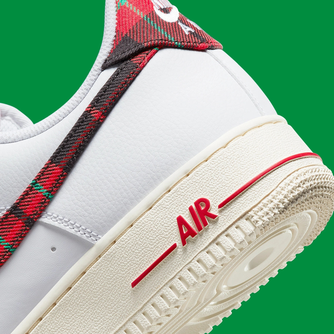 Nike Air Force 1 Low 07 LV8 Tartan Plaid White University Red GlobalSneakers