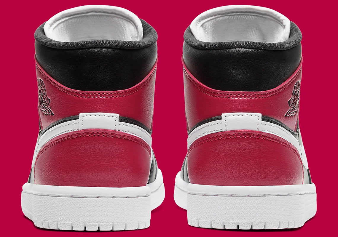 Jordan 1 Mid Black Noble Red
