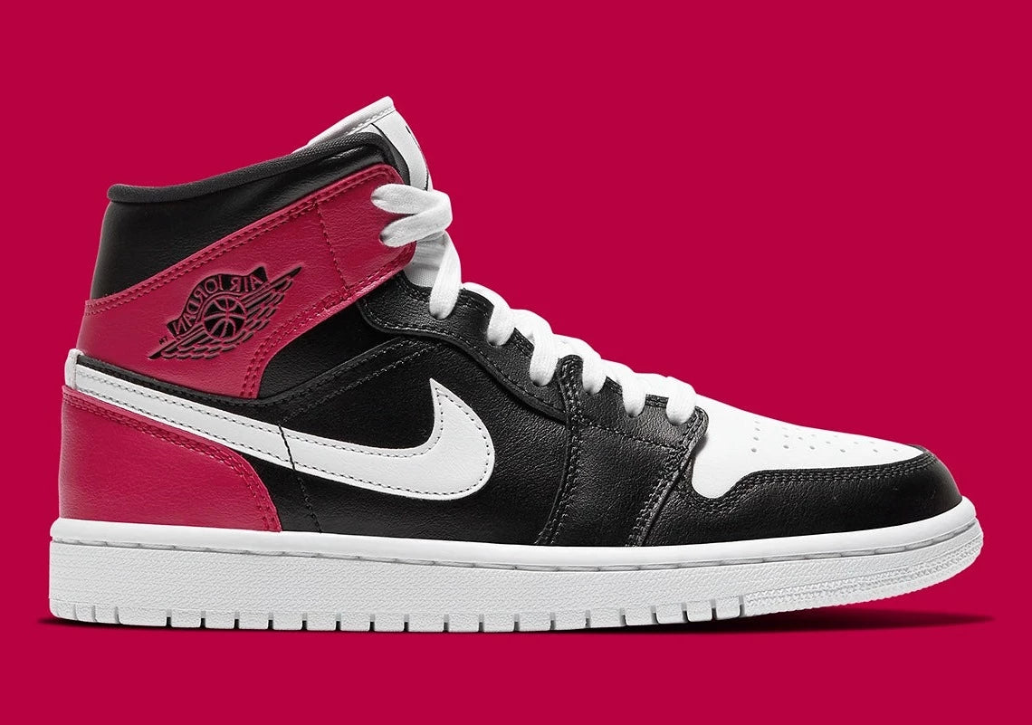 Jordan 1 Mid Black Noble Red