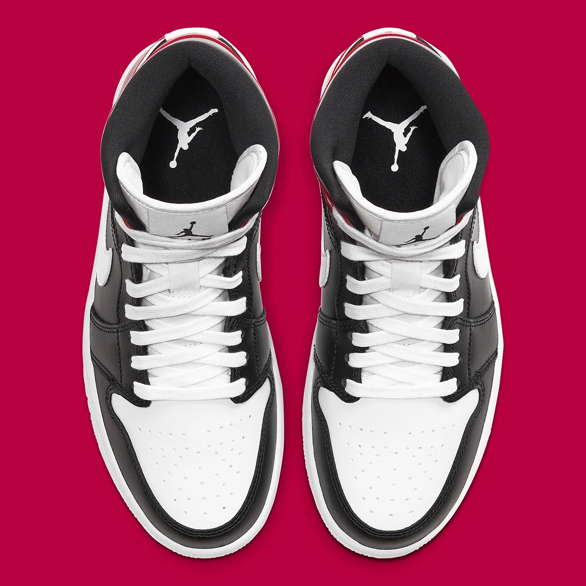 Jordan 1 Mid Black Noble Red