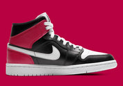 Jordan 1 Mid Black Noble Red