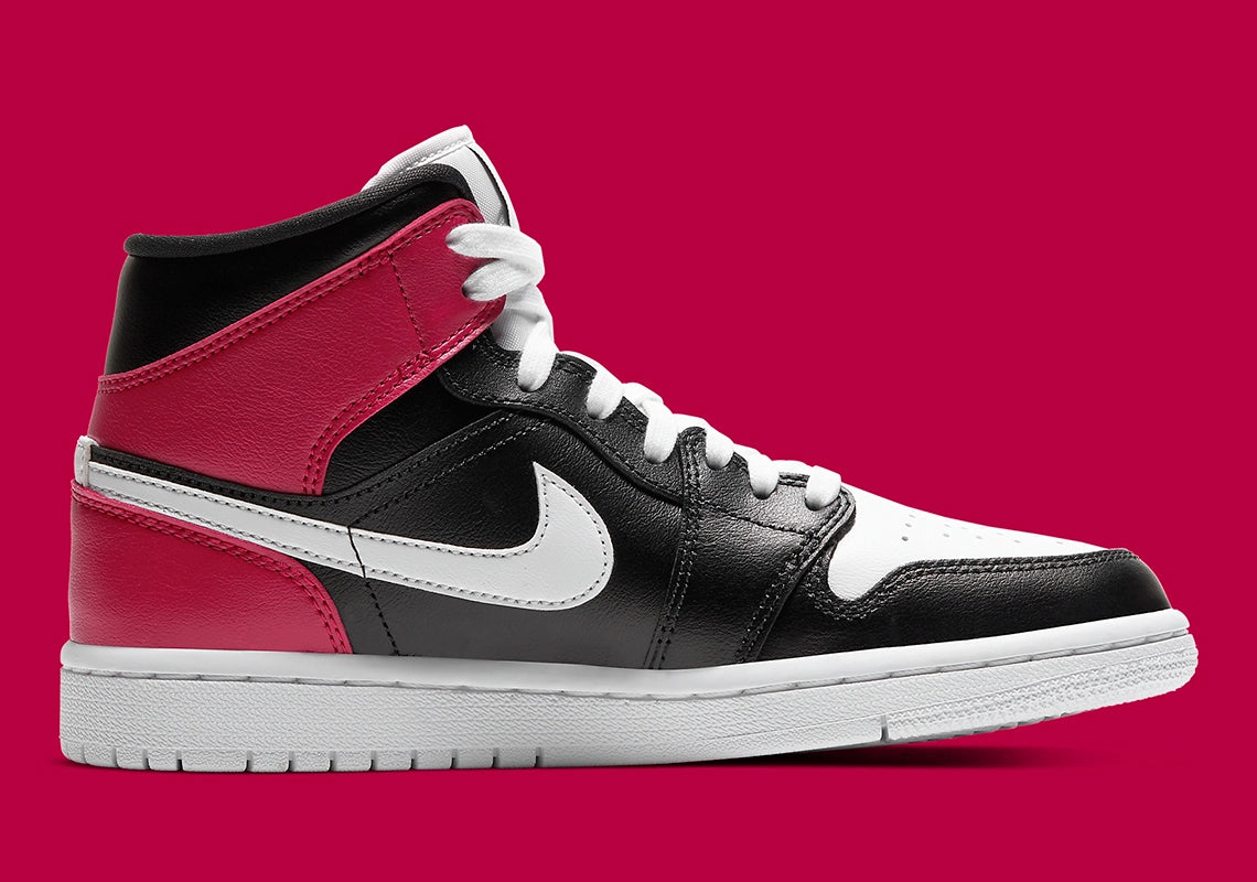 Jordan 1 Mid Black Noble Red