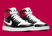 Jordan 1 Mid Black Noble Red