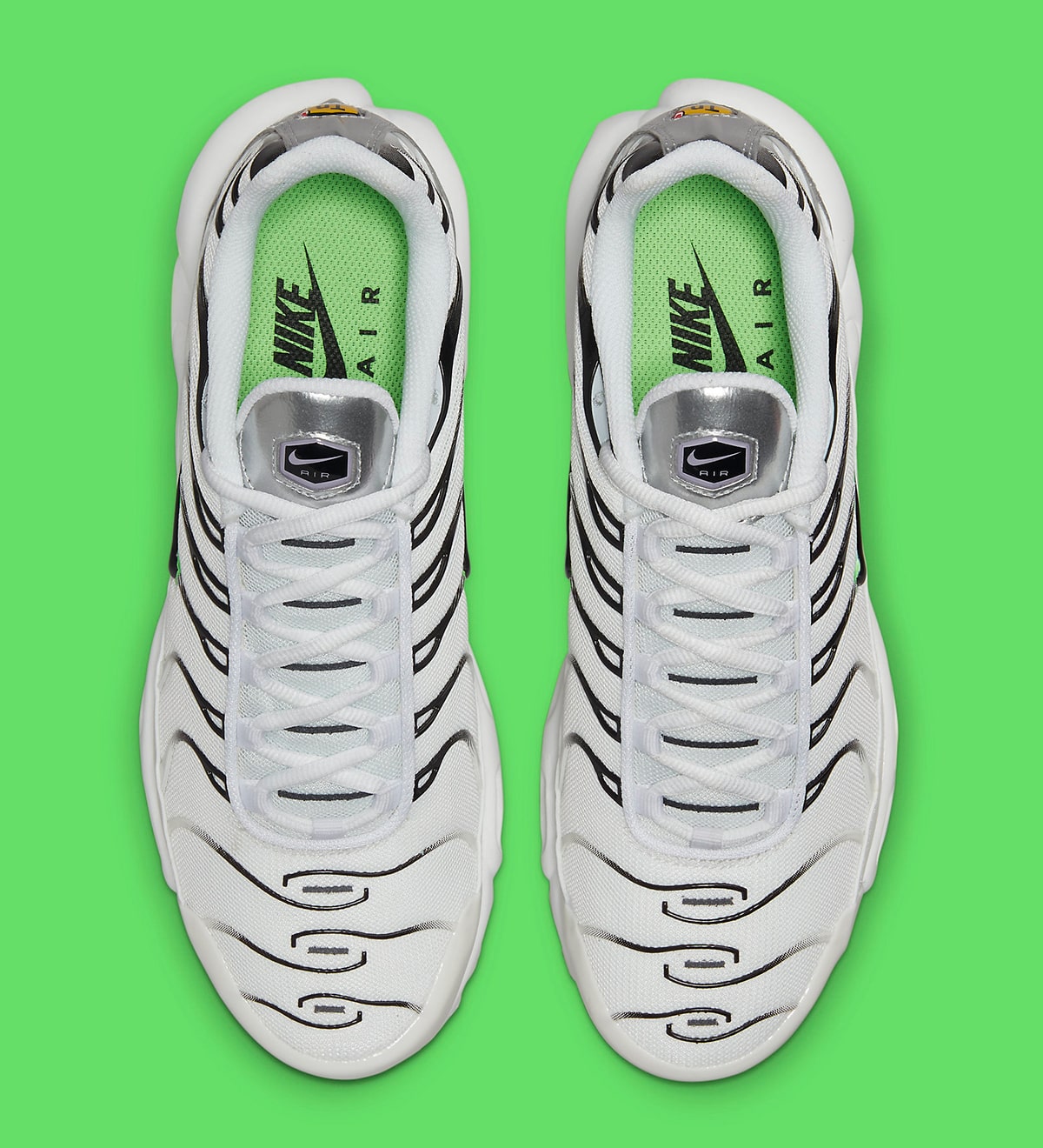 Nike Air Max Plus White Neon Metallic Silver