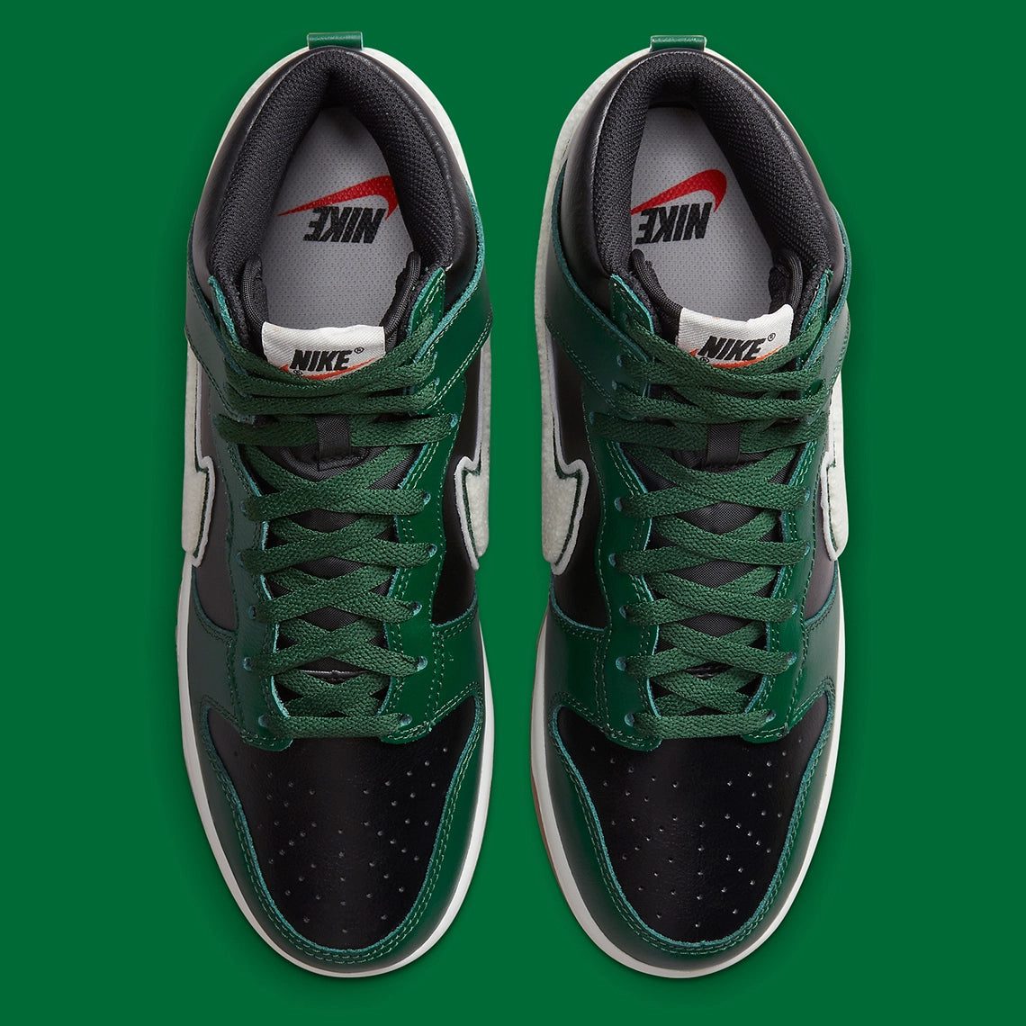 Nike Dunk High Chenille Swoosh Black Green