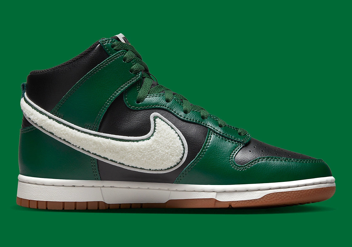 Nike Dunk High Chenille Swoosh Black Green