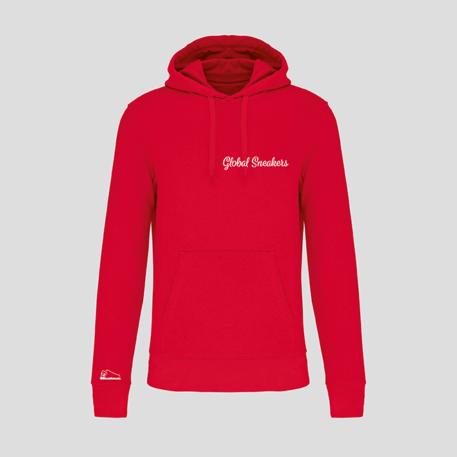 sweat rouge pour Noël spécial sneakers en coton bio et français